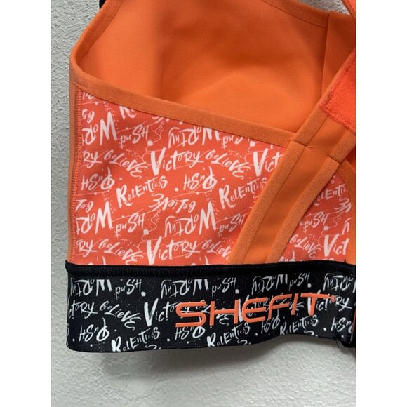 SheFit Flex Sports Bra 2Luxe Orange Believe Limited Edition High Impact NWT - Picture 3 of 5